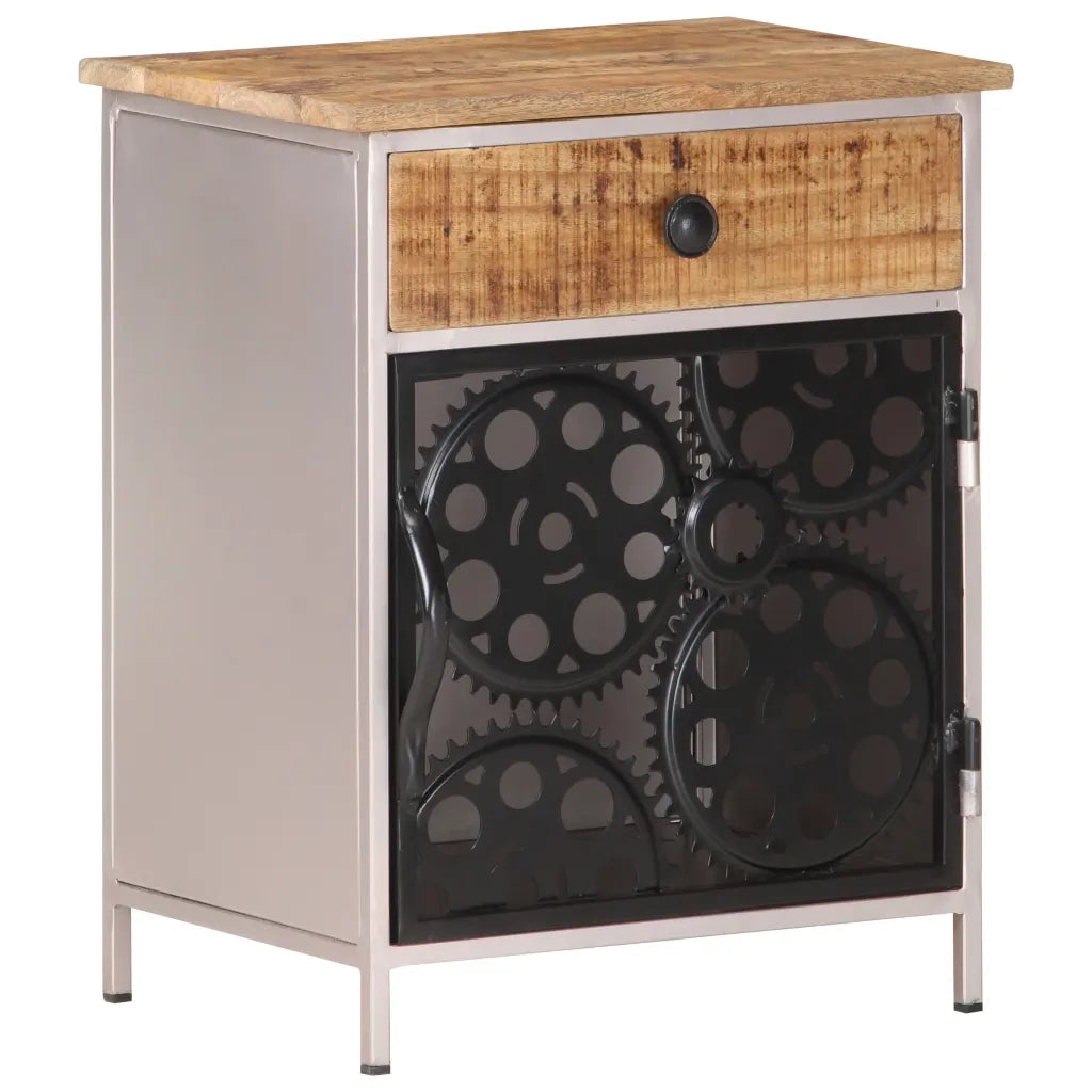 Comodino-Tavolino da notte 40x30x50 cm in Legno di Mango Grezzo 945001