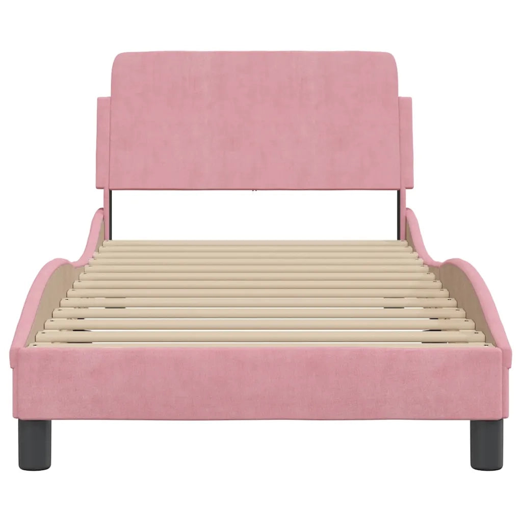 Giroletto con Testiera Dover Rosa 80x200 cm Velluto 373077