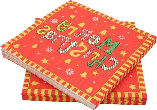 Servetten per tavola - decorazione da tavola - 40 pezzi di serviette in carta - serviette per cocktail - decorazione per cena di Natale - accessori per festa e compleanni.