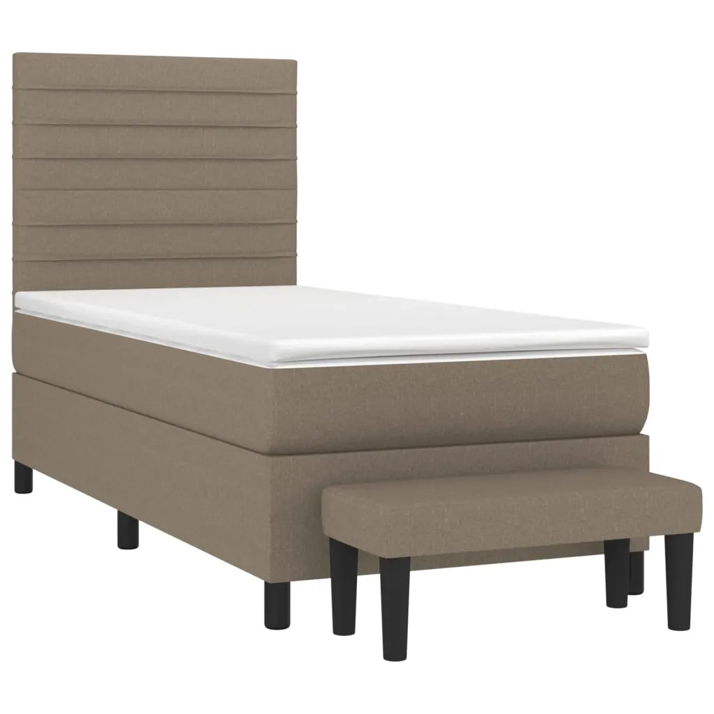 Giroletto a Molle con Materasso Tortora 100x200 cm in Tessuto 3136657
