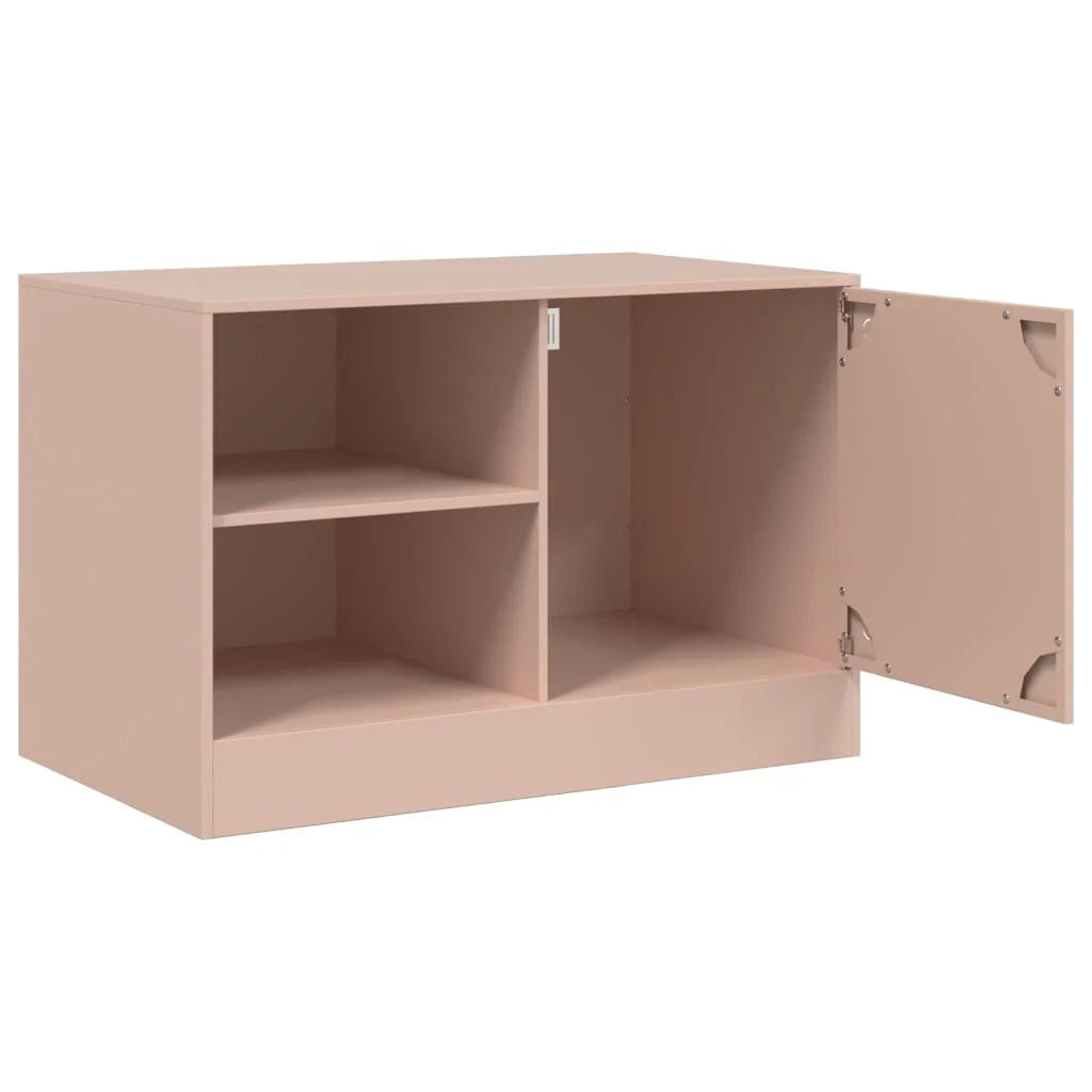 Mobile TV multimediale scaffale TV credenza mobile TV sala da pranzo soggiorno camera da letto 2 pezzi rosa 67 x 39 x 44 cm acciaio rosa 02_0028646