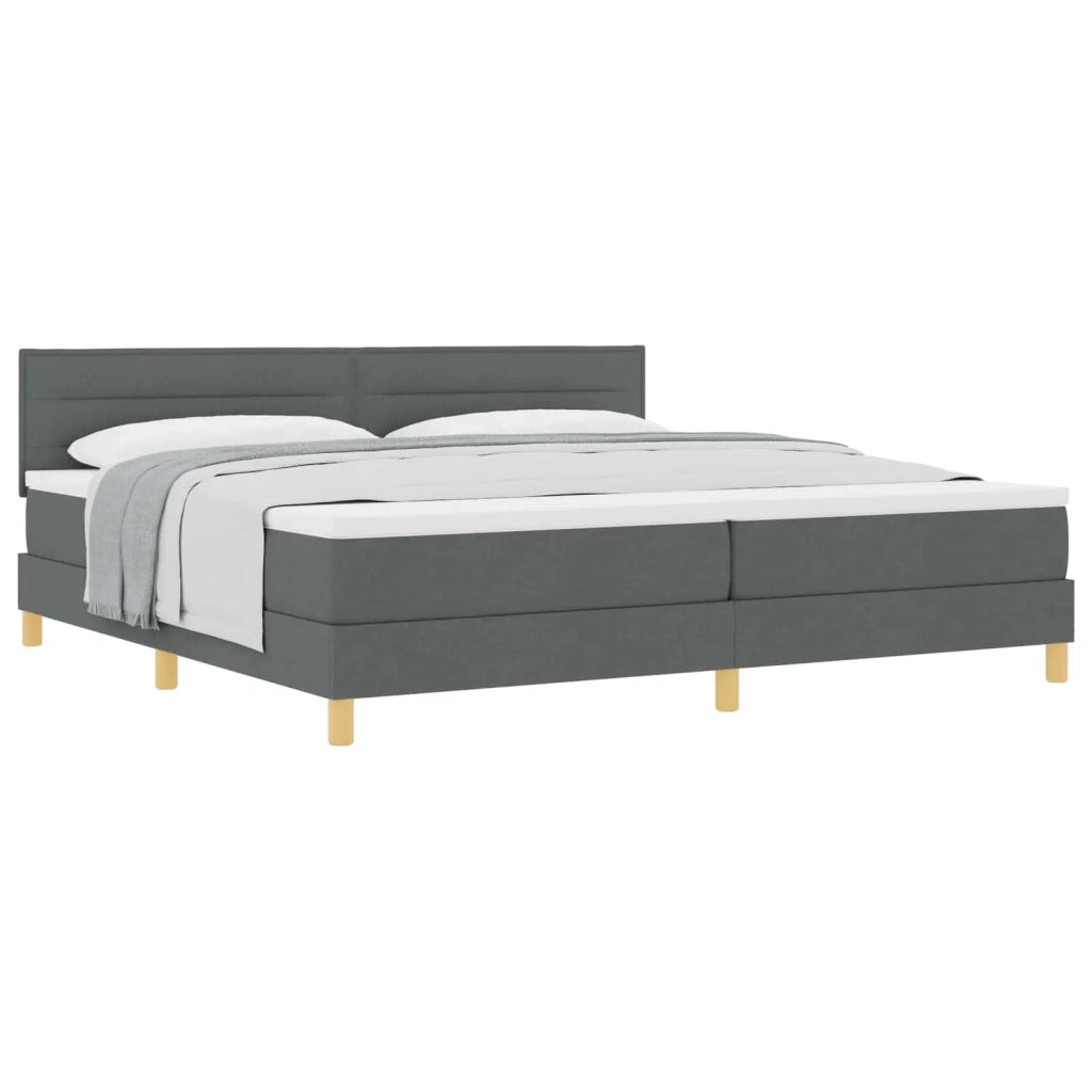 Letto a molle con cuscino Grigio scuro 200 x 200 cm Tessuto 3338868