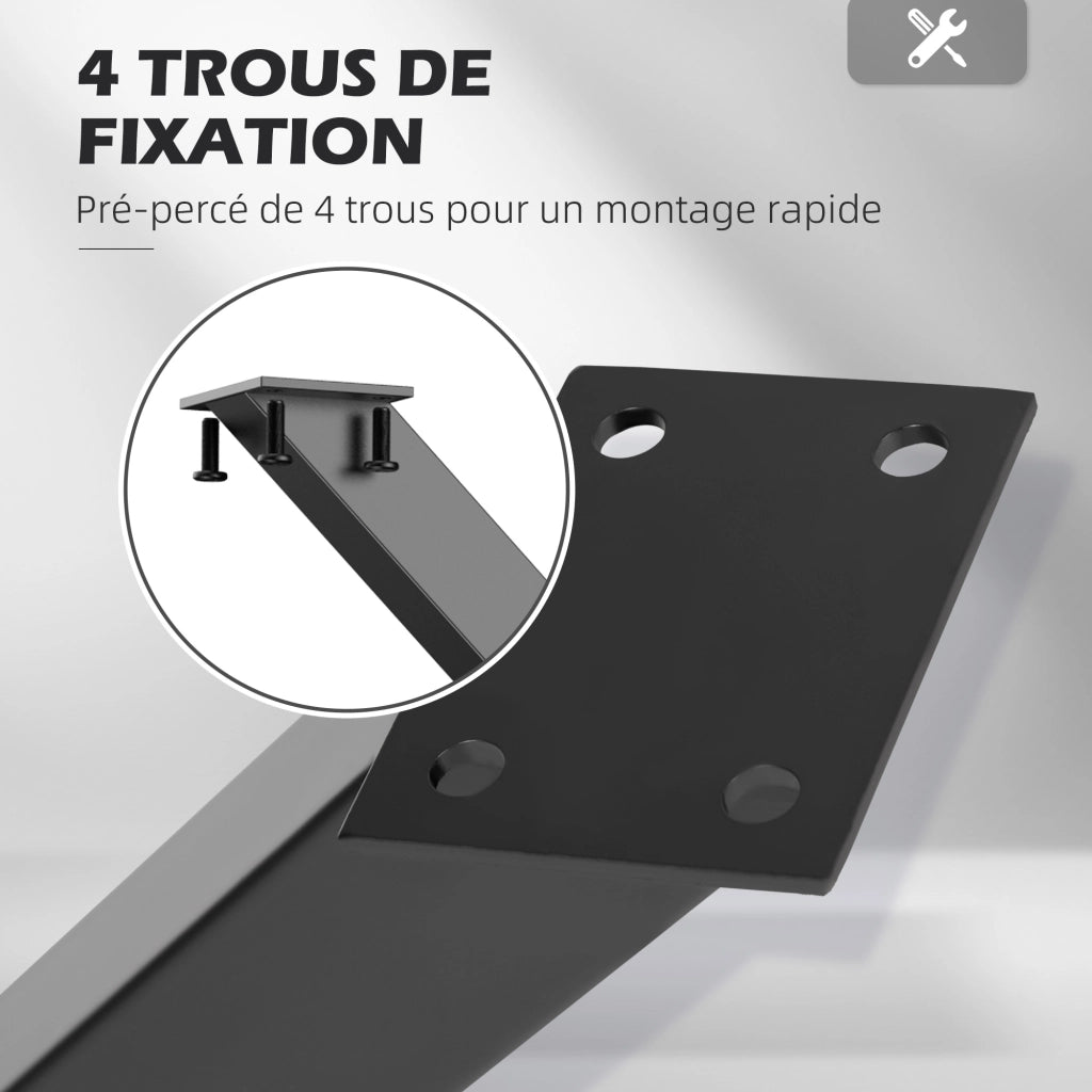 Set 2 gambe per tavolino a croce ¨C Xylo ¨C metallo nero 70x72 cm design industriel
