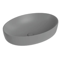 Lavabo d'appoggio ovale in ceramica da 60x40 cm grigio - Serie Nature