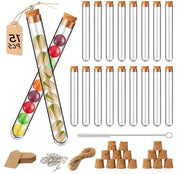 Set di 15 Proiettili di Plastica da 20ML con Boccetta, Pennello per Pulizia e Appeso per Fiori, Doni di Bagnoschiuma e Cioccolato