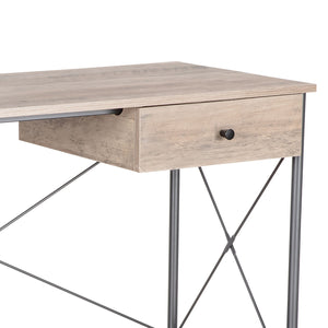 Oscar - scrivania in legno e metallo con cassetto - 100x48x76 cm