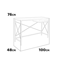 Oscar - scrivania in legno e metallo con cassetto - 100x48x76 cm