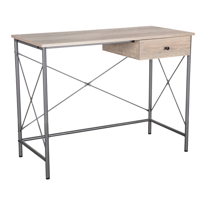 Oscar - scrivania in legno e metallo con cassetto - 100x48x76 cm