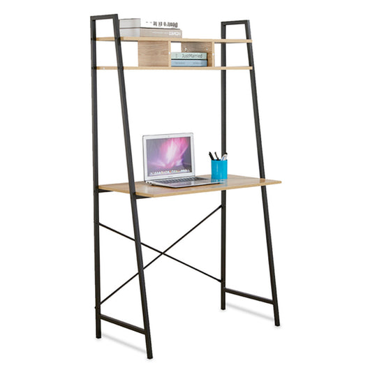 Donnie - scrivania in legno e metallo con ripiano - 84x44x142 cm