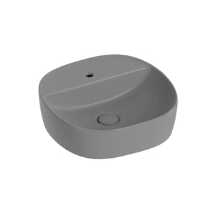 Lavabo d'appoggio grigio in ceramica da 40x40 cm - Serie Nature
