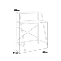 Lenny - scrivania in legno e metallo con ripiano - 80x48x104 cm
