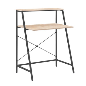 Lenny - scrivania in legno e metallo con ripiano - 80x48x104 cm