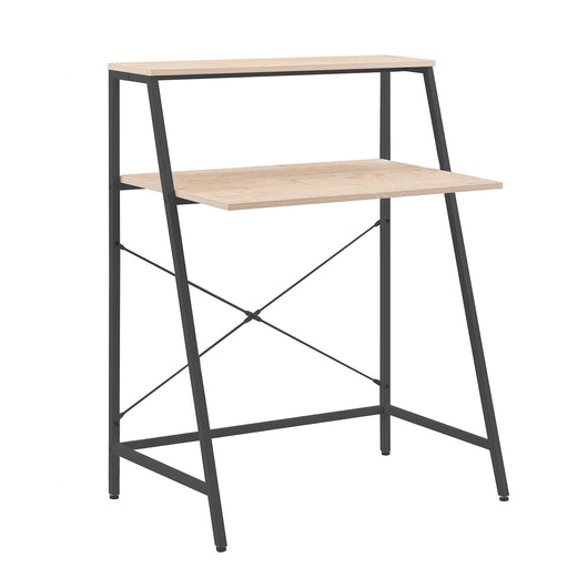 Lenny - scrivania in legno e metallo con ripiano - 80x48x104 cm