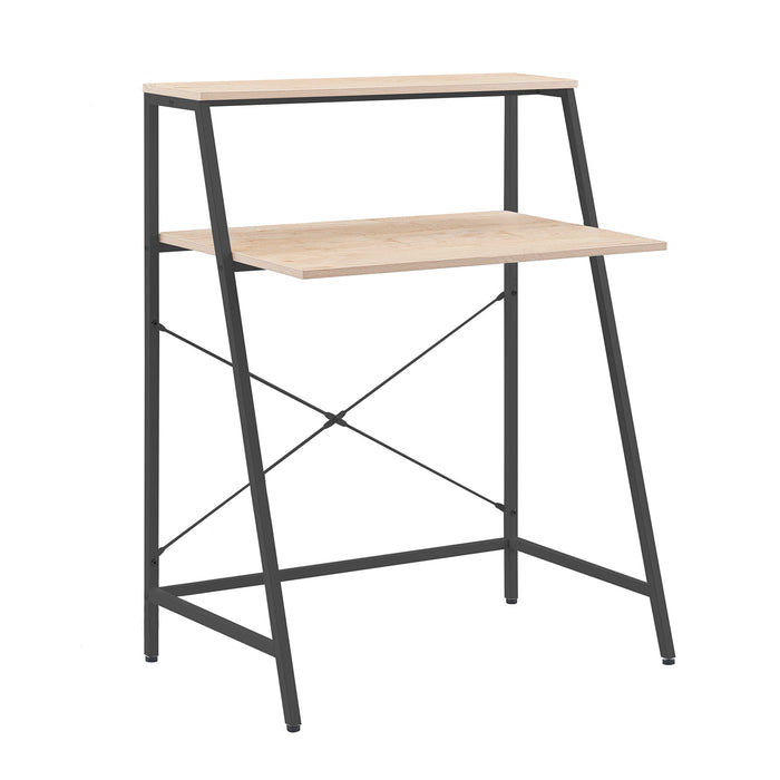 Lenny - scrivania in legno e metallo con ripiano - 80x48x104 cm