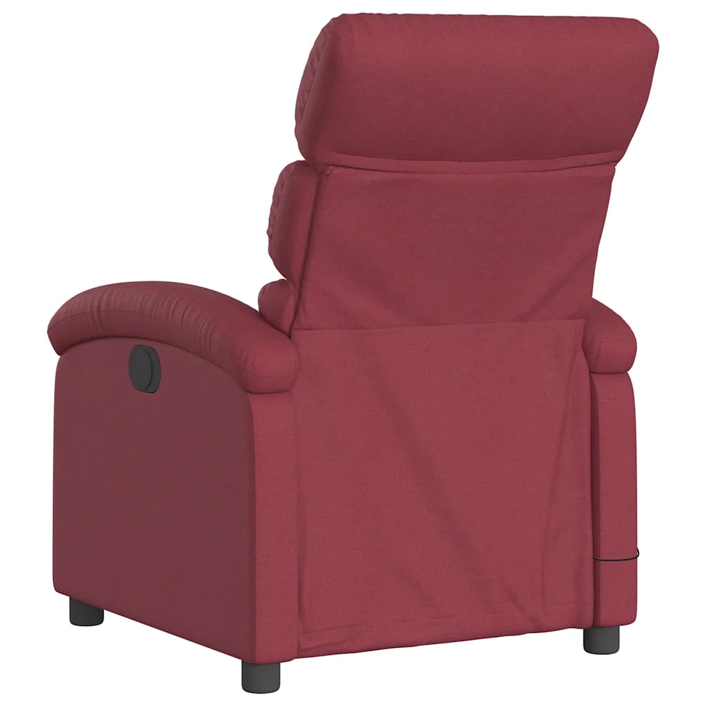 Poltrona Massaggiante | Sedia Relax Reclinabile Elettrica Rosso Vino Tessuto