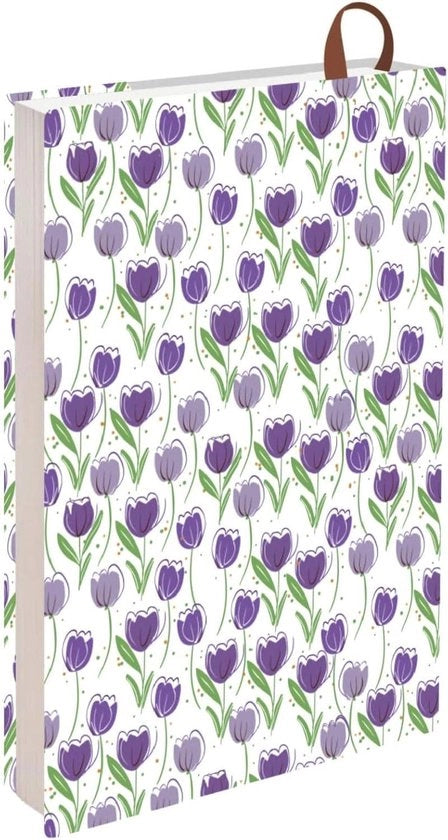 Copertine per Libri - A5 formato - Stampa Tulipano - Lavabile - Copertine per Quaderni - Copertina Rigida - Design Stampa Giornale - 31,8x22,4 cm - Giacche Utili con Cinturino - Etichetta per Classe - Copertine per Libri Brossurati e in Copertina Rigida.