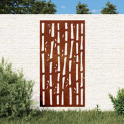 Decorazione Muro da Giardino 105x55 cm Bambù in Acciaio Corten 824481