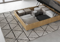 Letto Matrimoniale Francese 140x190 cm con Rete e Contenitore Nuamo Quercia