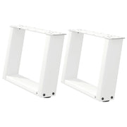 Set di 2 gambe per tavolino da caffè a forma di U 50 x 30-31 cm funzionali moderne dal design elegante in acciaio bianco 02_0057030