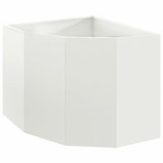 Fioriere | Cassetta per fiori | Vaso d'angolo Bianco 60 x 60 x 50 cm Acciaio