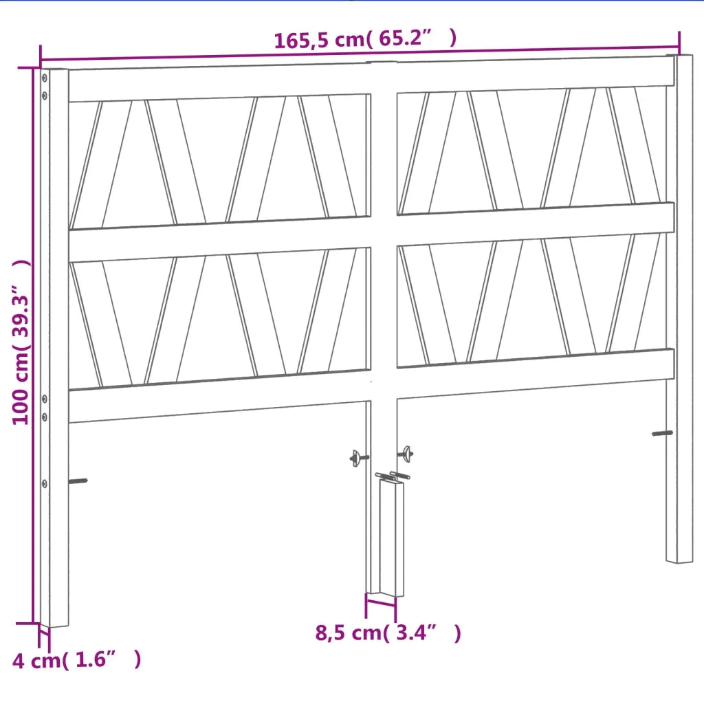 Testiera Marrone Cera 160 cm in Legno Massello di Pino 844306
