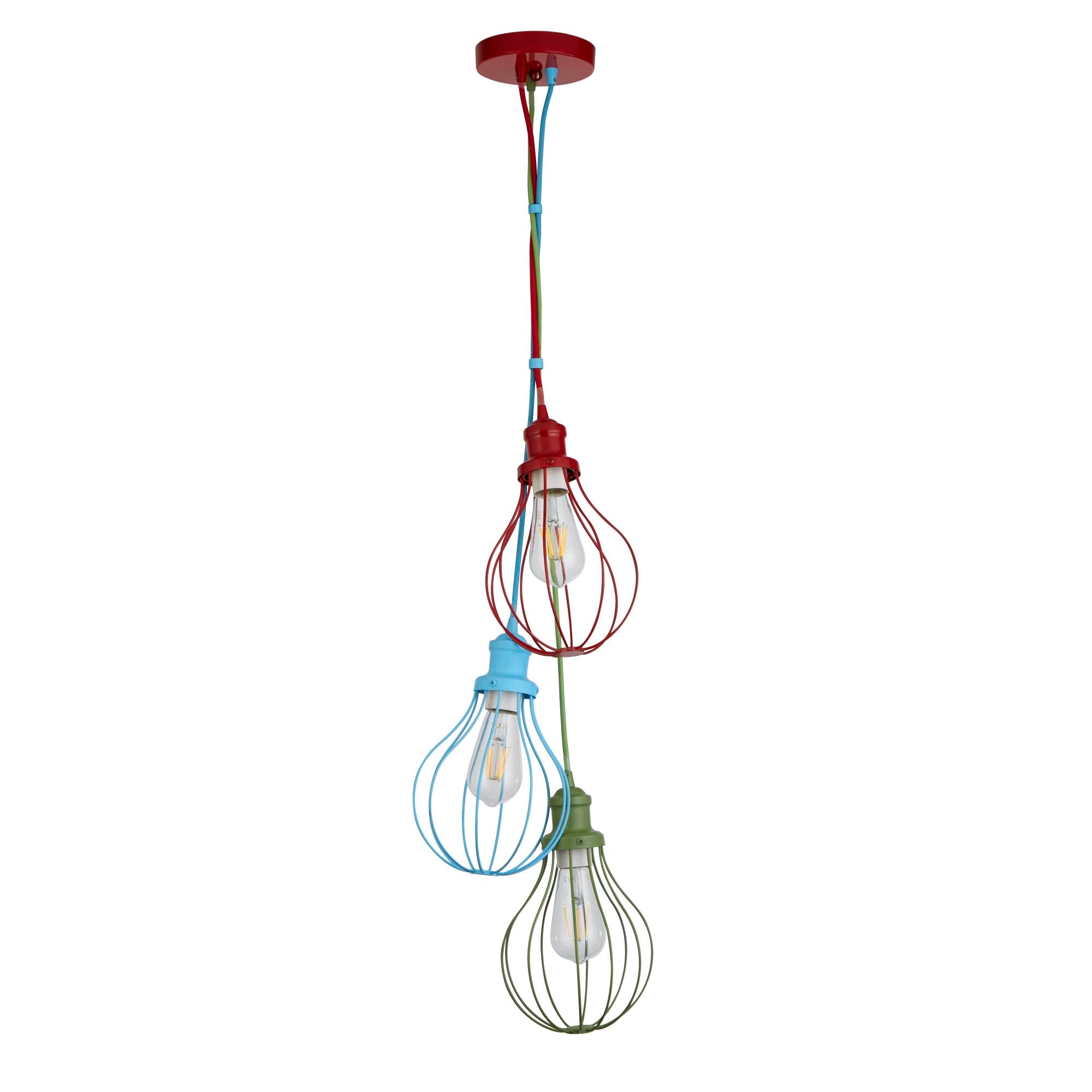 Lampadario Contemporaneo Novità Acciaio Multicolor 3 Luci E27