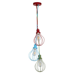 Lampadario Contemporaneo Novità Acciaio Multicolor 3 Luci E27