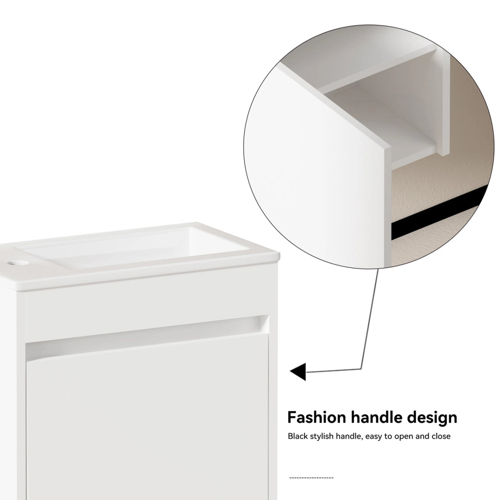 Mobile bagno bianco 46 cm con ampia capacità e anta con chiusura soft