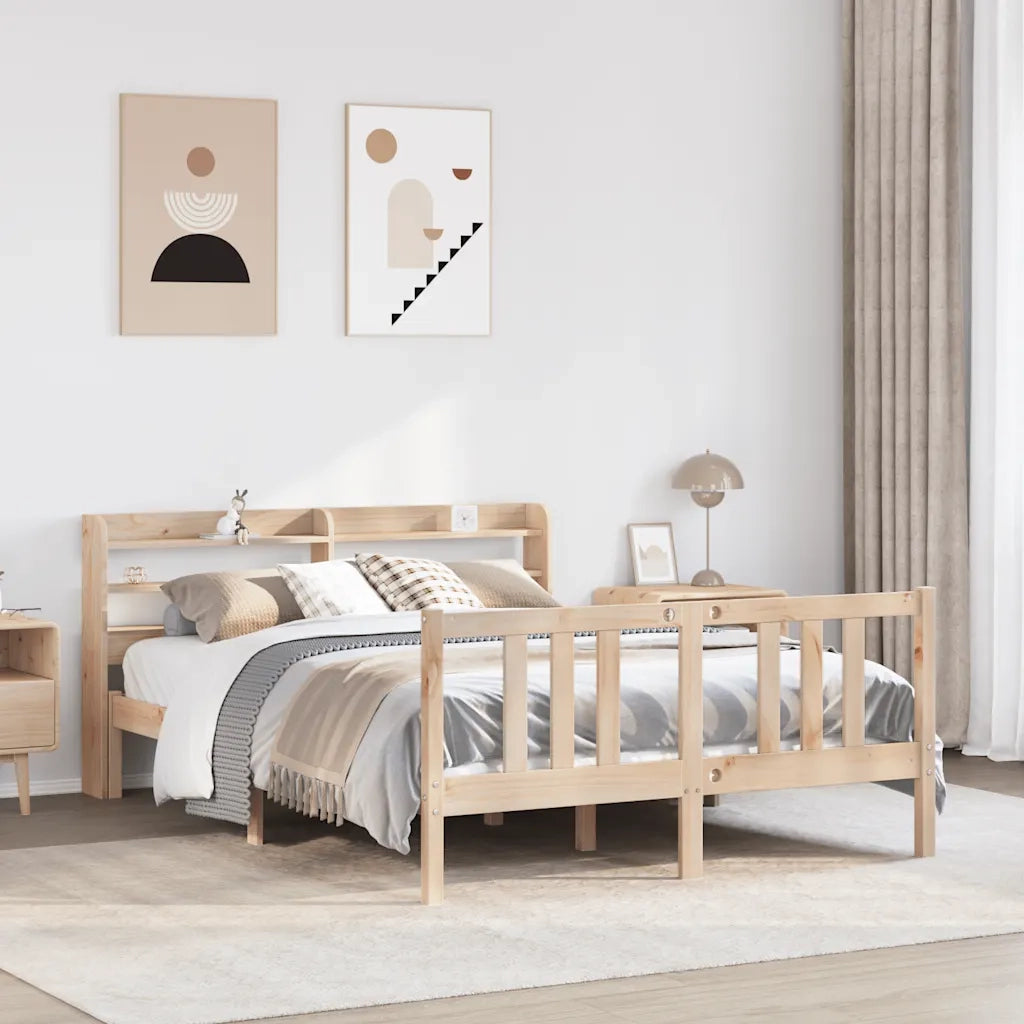 vidaXL Giroletto con Testiera 135x190 cm in Legno Massello di Pino