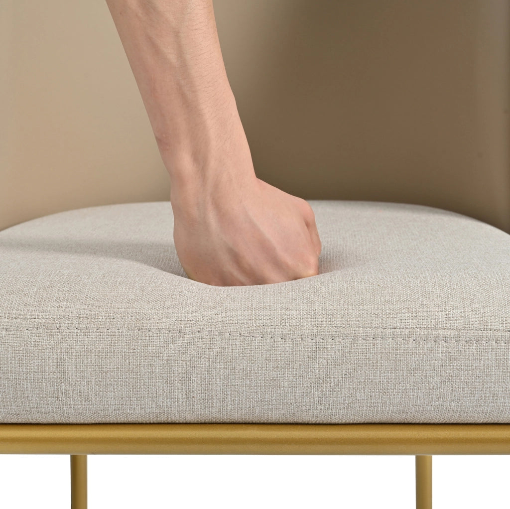 Sedia da pranzo beige e kaki con piedi regolabili