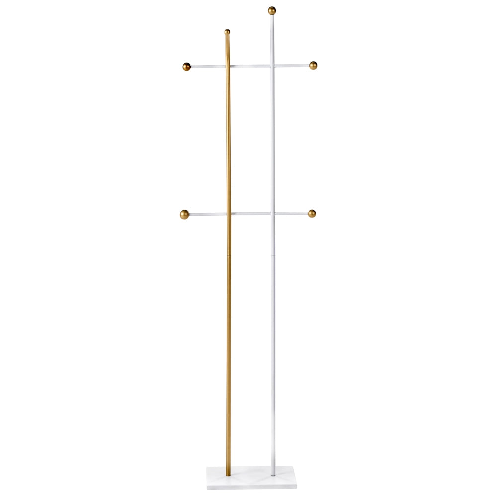 Appendiabiti in acciaio dorato appendiabiti da terra in metallo 162 cm 6 ganci moderno per ingres