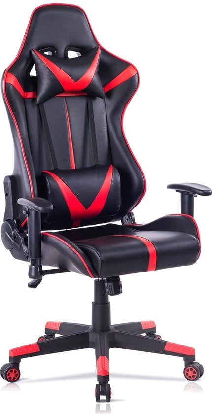 Sedile Ergonomico per Ufficio, per Bambini e Adulti - Pelle Sintetica - Nero/Rosso - 64 x 54 x 127-135 cm