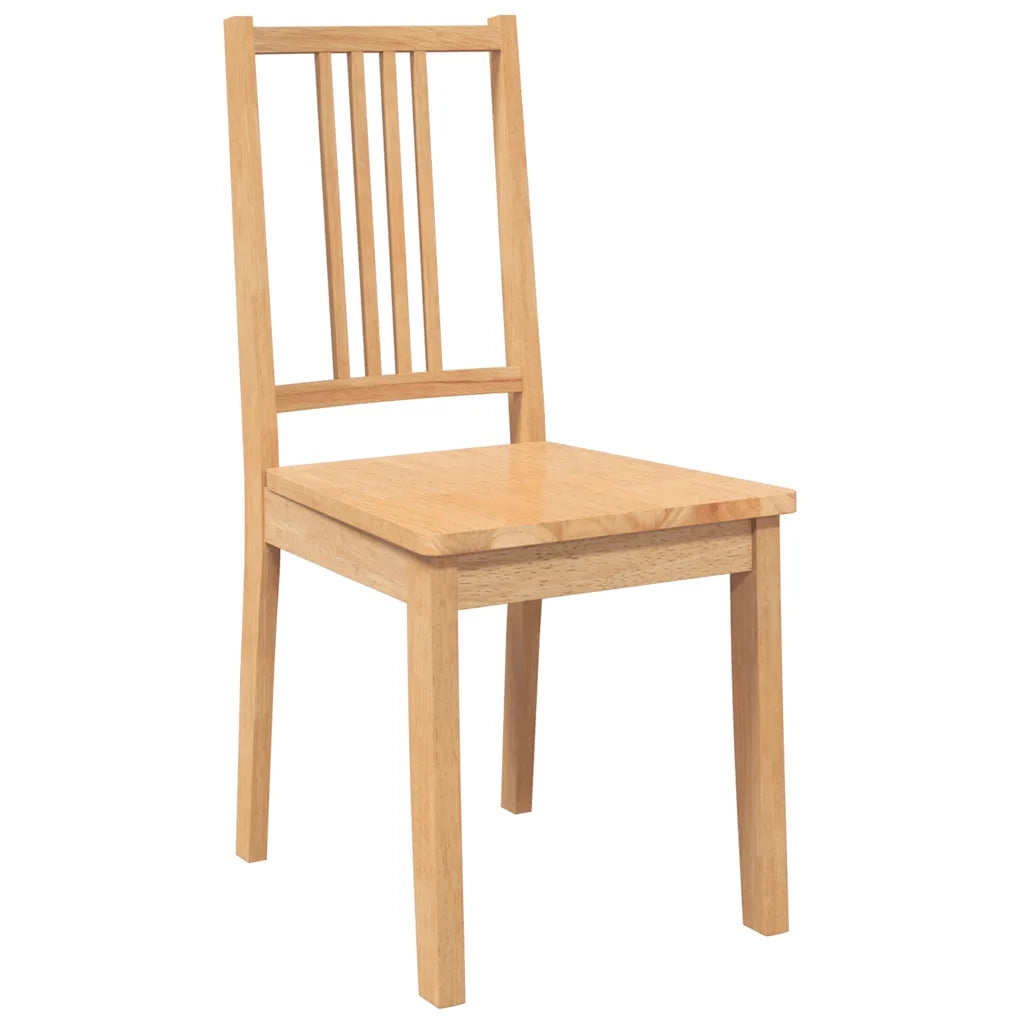 Sedie da Pranzo 2 pz Naturale in Legno Massello di Hevea