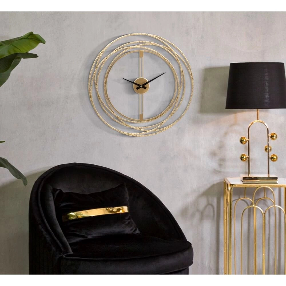 Orologio da Muro Strisce Dorate diam 50 cm - GOLD STRIPS