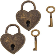 Slot Mini a Forma di Cuore - Slot con Chiave - Slot Decorativo - Slot per Valigie - Slot per Gioielli - Cassetto Bronzo Carino