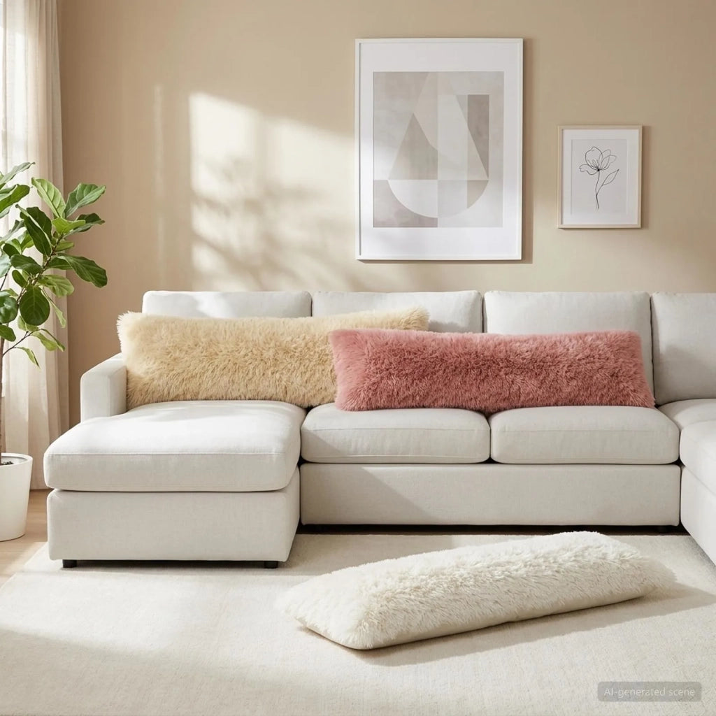 Cuscino con cuscino HEERLEN Bianco 40 x 145 cm Fleece PV 926307