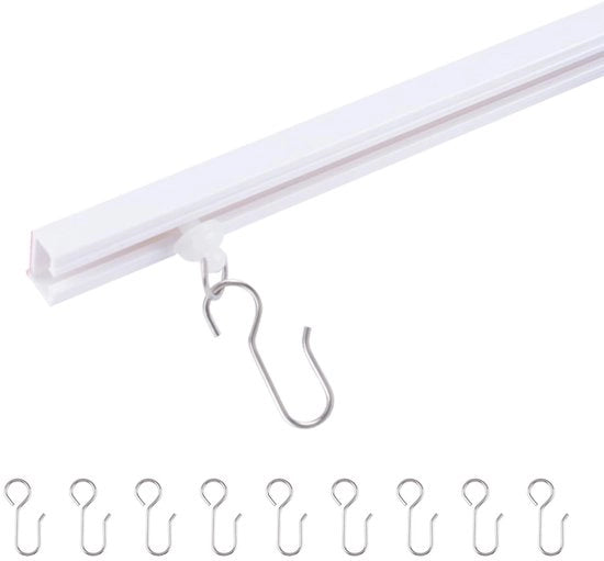 Rail per tenda a soffitto autoadesiva - 40 cm - Regolabile - Buone prestazioni di scorrimento - Silenzioso - Rail per tenda