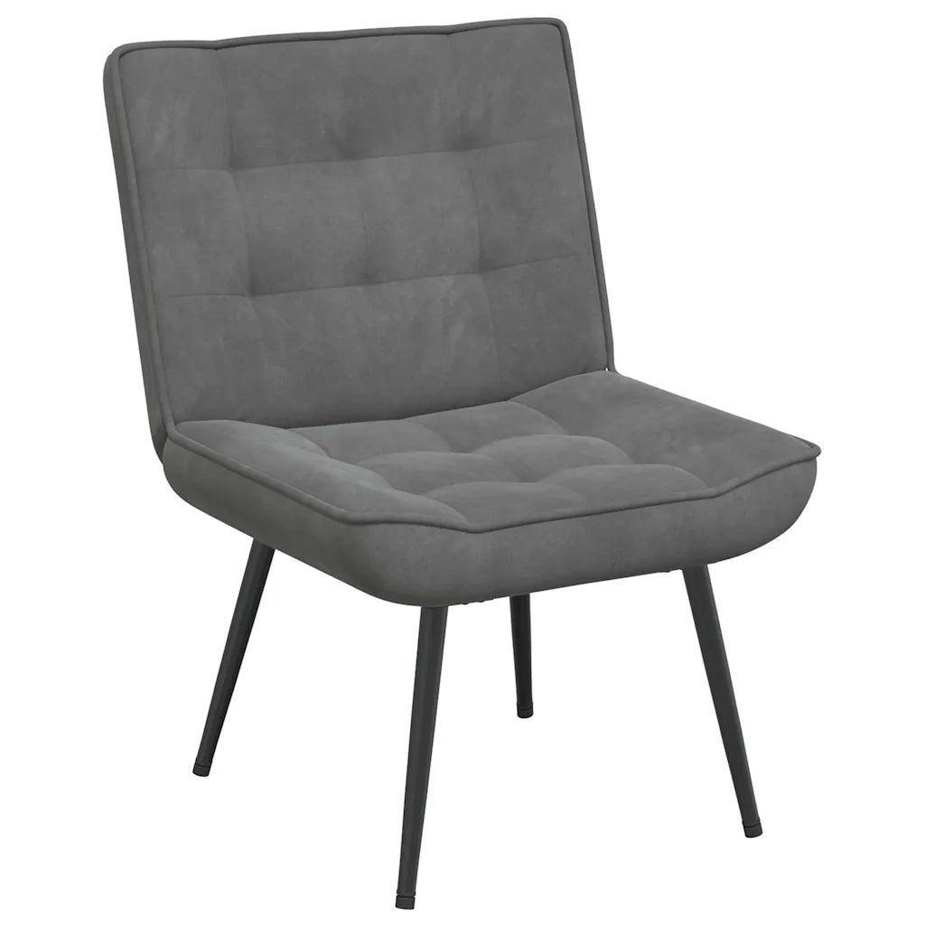 Sedia Relax 64x74x84 cm Grigio Scuro in Velluto CFW8264890