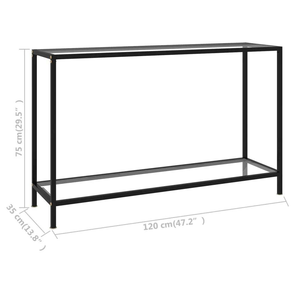 Tavolo Consolle Trasparente 120x35x75 cm in Vetro Temperato 322839