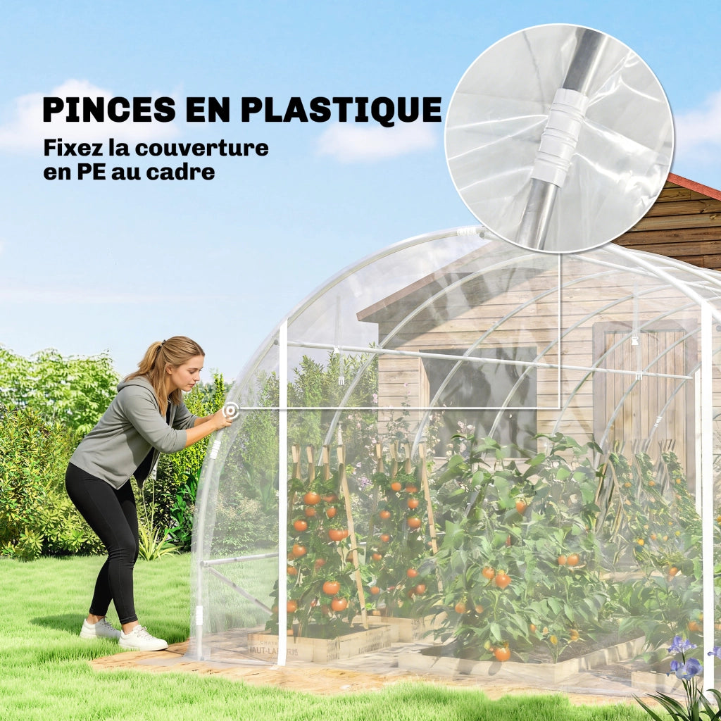 Serra tunnel 18m2 ¨C zephmum ¨C 296x597x199cm acciaio galvanizzato bache PE 150g/m2 trasparente