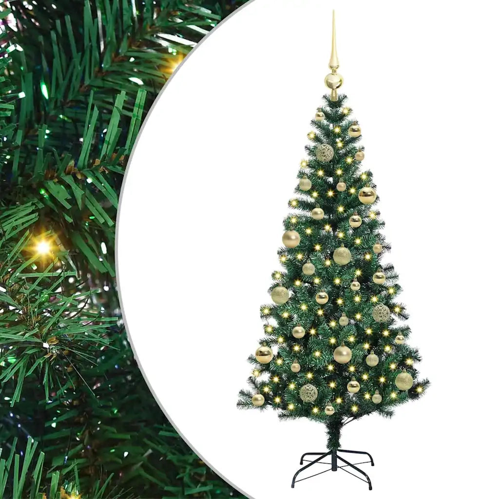 Albero di Natale | Decorazioni natalizie artificiale con luci integrate Verde 120 cm