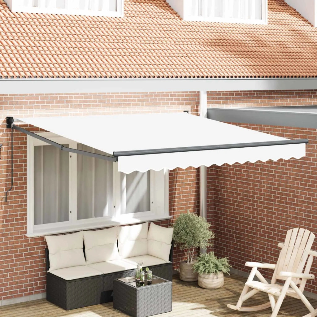 Tenda retrattile-Tenda parasole per balcone Bianco 350 x 250 cm