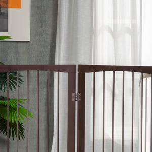 Cancelletto di Sicurezza per Animali Domestici 160x76 cm in MDF Marrone Scuro