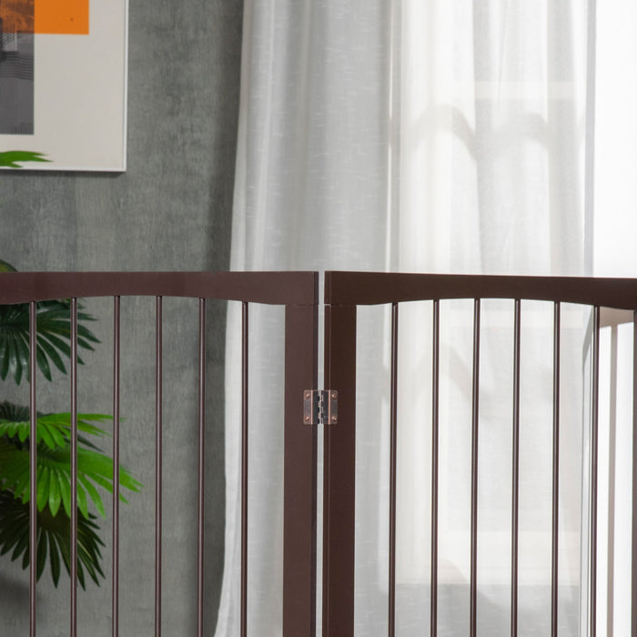 Cancelletto di Sicurezza per Animali Domestici 160x76 cm in MDF Marrone Scuro