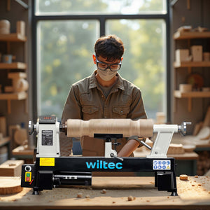 Tornio per legno, 3 variazioni di velocità 50-1450, 1250-2800 e 2800–3800 rpm, Macchina da banco per tornitura