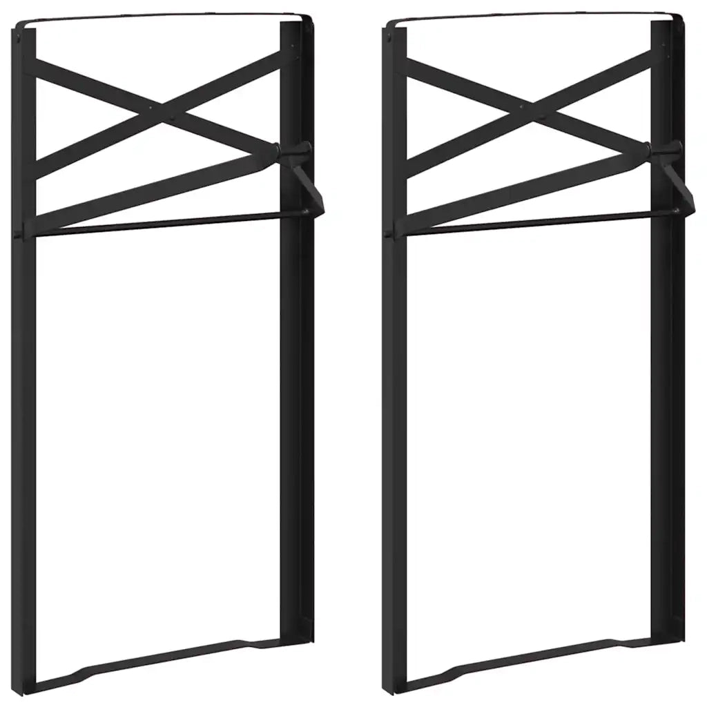 Gamba per Tavolo Birra 2 pcs Nero 39 x 3 x 75 cm 42001776