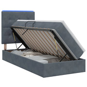 Letto con contenitore LED e materasso Grigio Scuro 90 x 200 cm 3460105