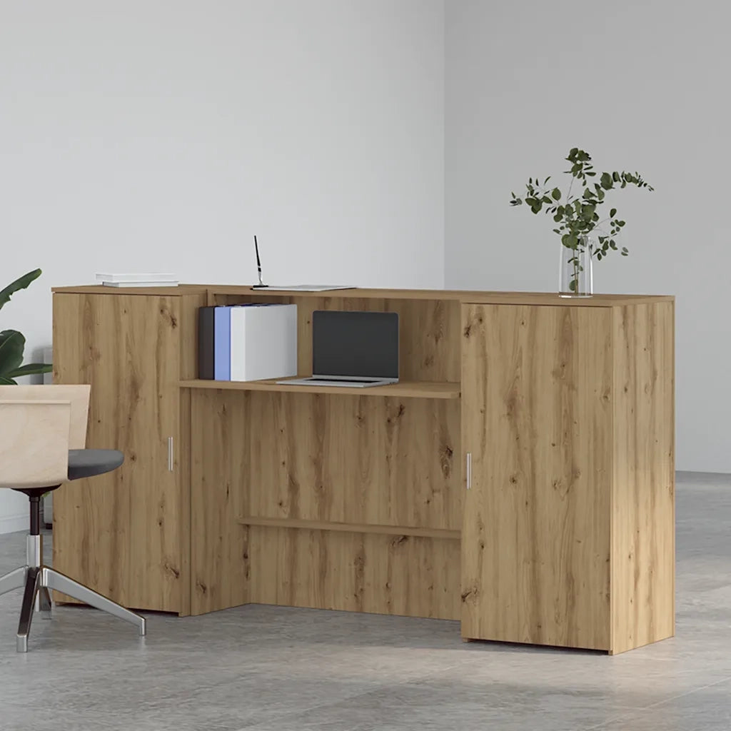 Banco Reception Rovere Artigianale 200x50x103,5cm in Truciolato 3324222