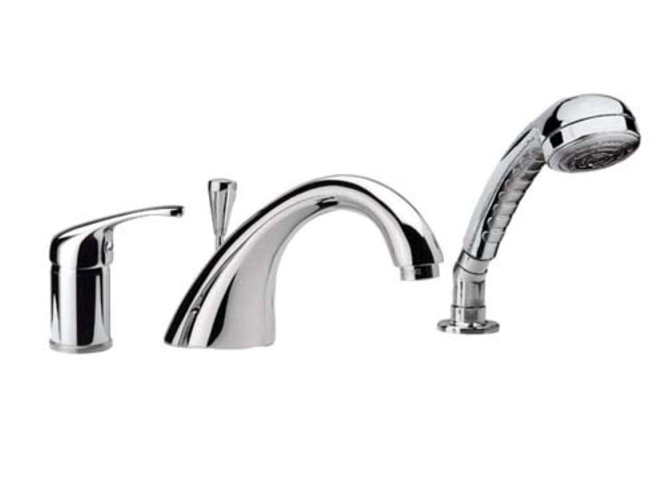 Rubinetto bordo vasca con deviatorebocca fusa e doccetta - serie 35