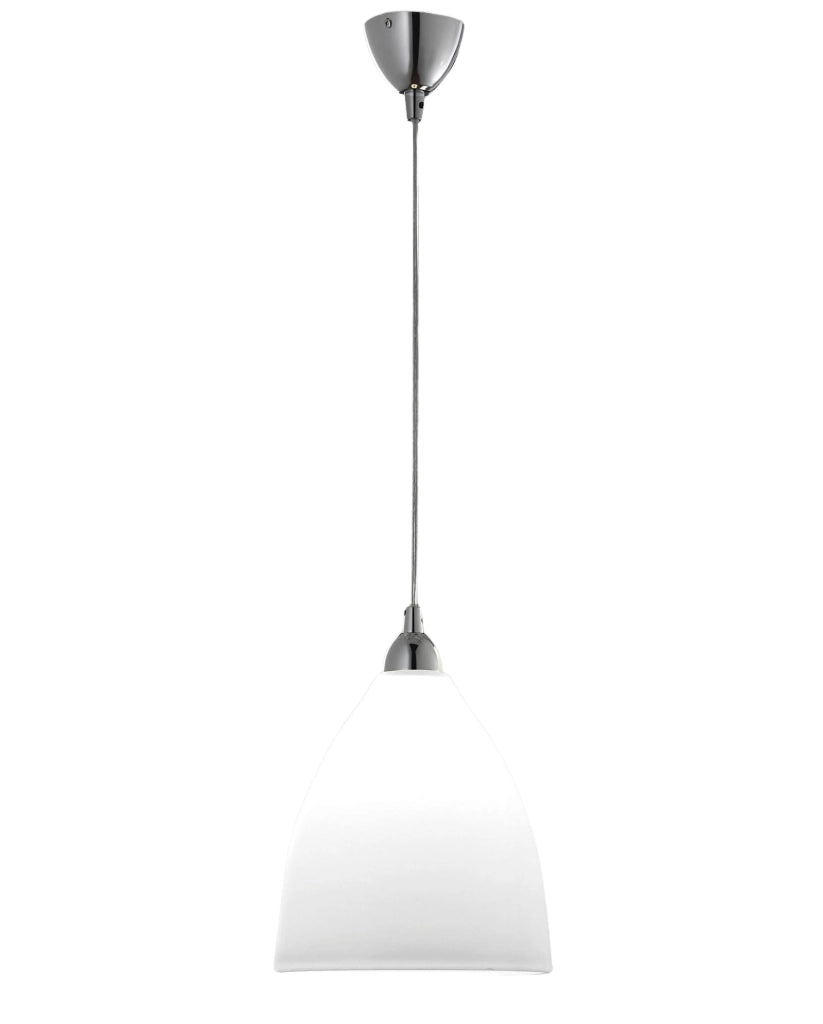 Lampada a Sospensione Provenza in Metallo e Vetro Centrifugato Bianco, Attacco E27 60W, Design Classico ed Elegante, IP20, Codice 2907-45-102